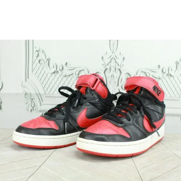 Nike Court Borough Mid 2 Multicolor Leather Basketball Sneakers Shoes Sz 6 Youth - Picture 2 of 9